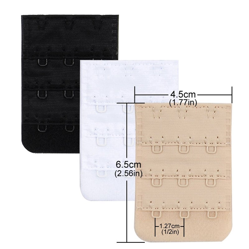 Closecret Women's Nylon Bra Extender Multi-size Brassiere Strap Extension (3 Hooks 1/2 Inch Spacing) - Image 2